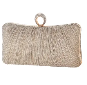 20239-Finger Ring Champagne Clutch