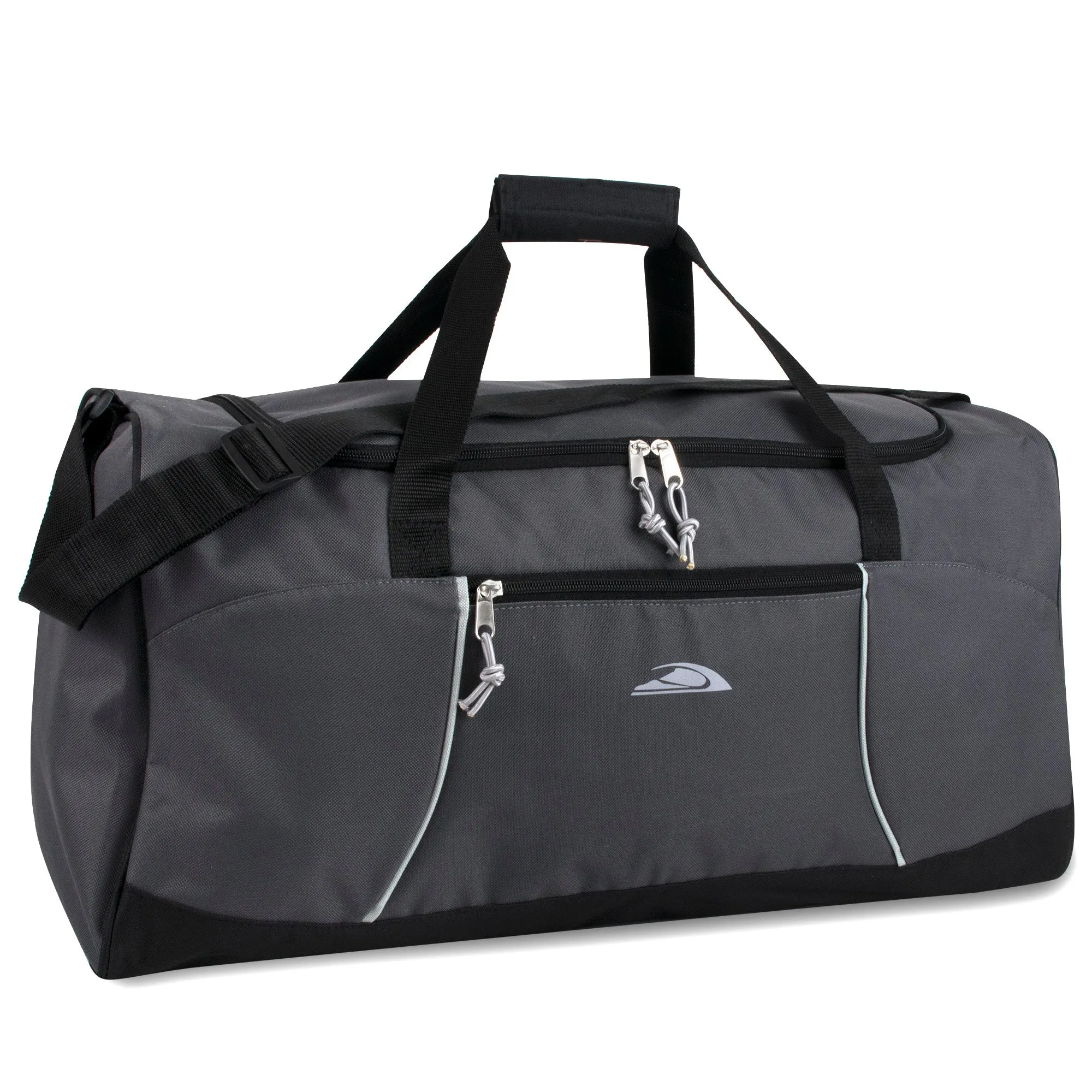 61cm Duffel Bag Jumbo 54L Capacity - Grey With Front Zippered Pocket