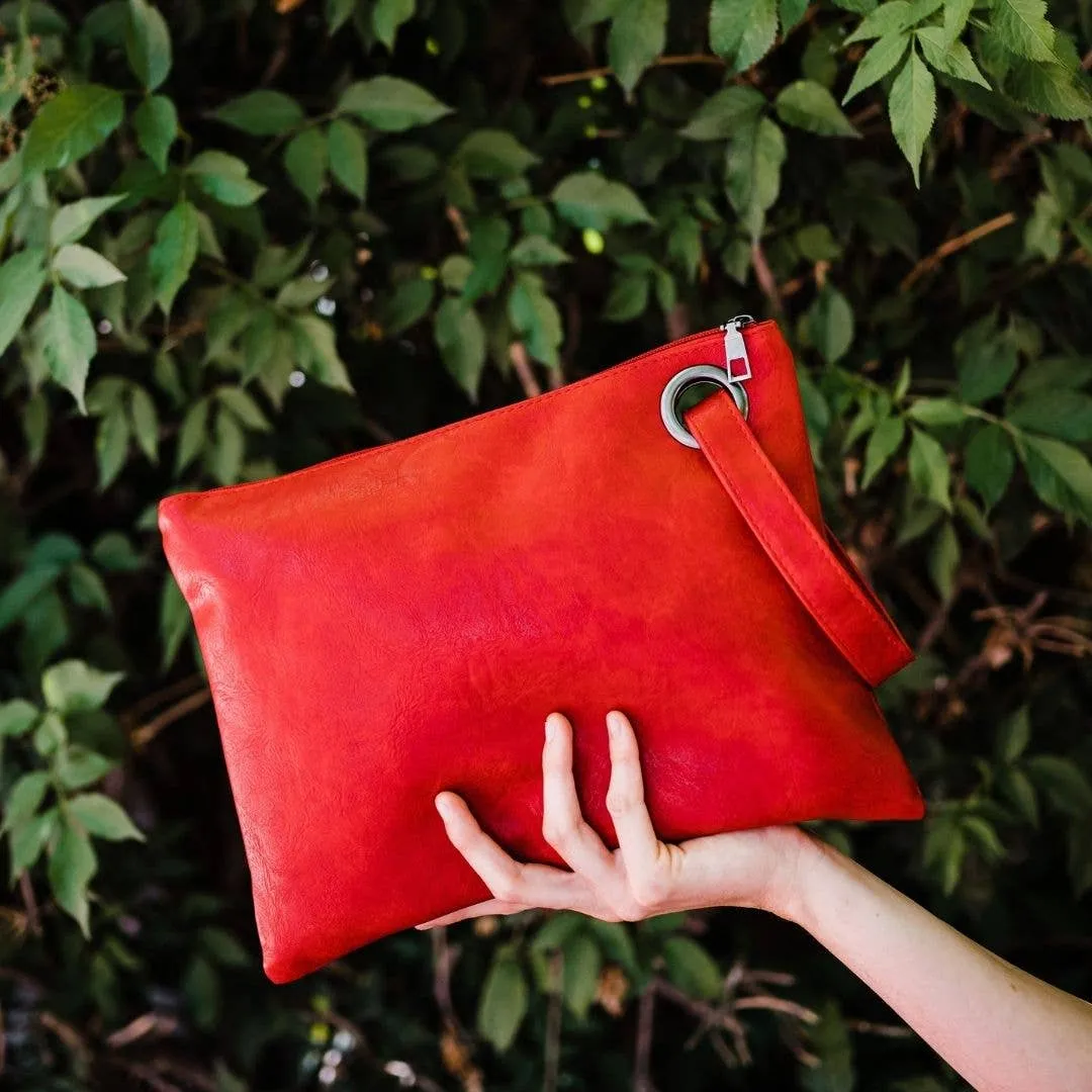 Alexa Oversized Clutch: Red