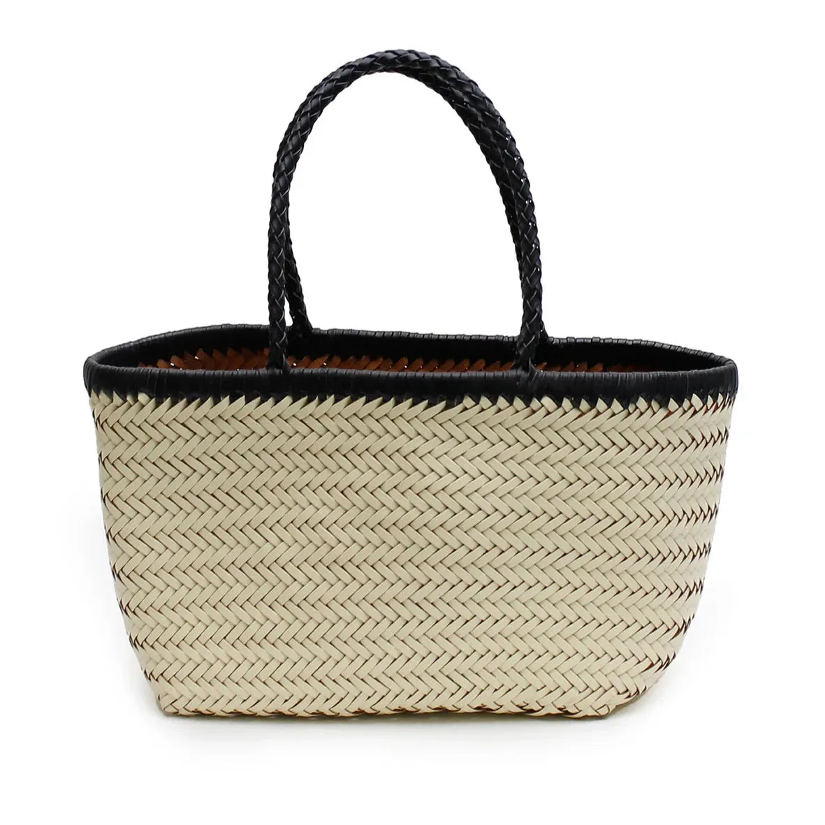 Amelia Woven Bag | Cream/Black