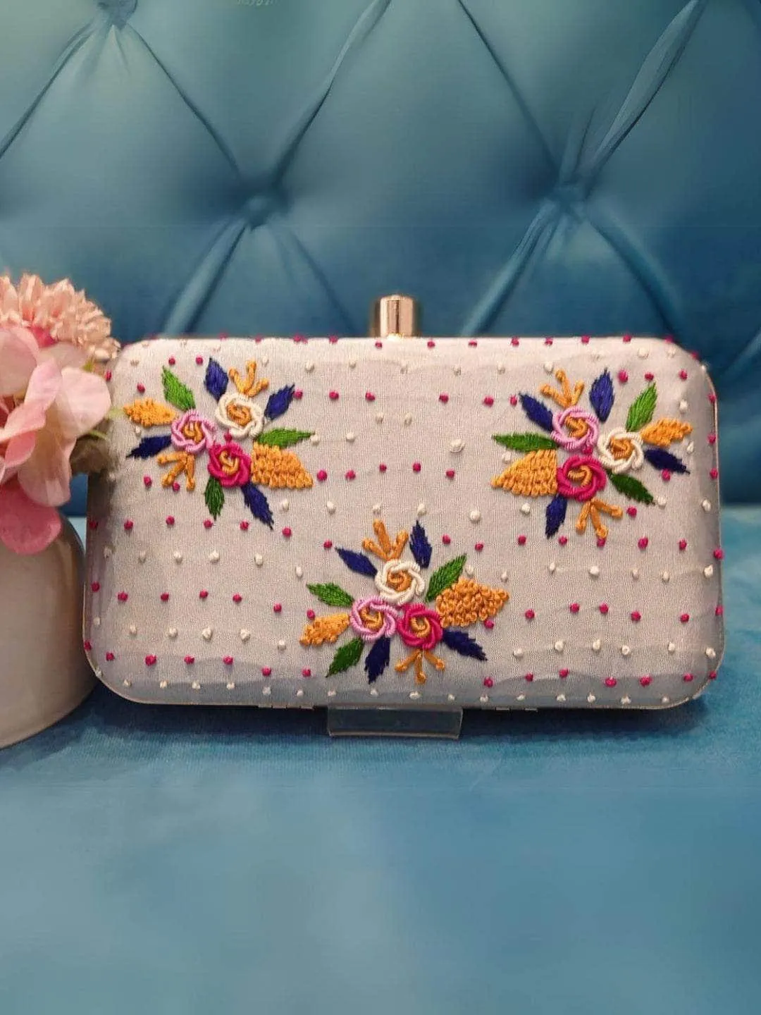 Assorted Embroidered Clutch Handbag