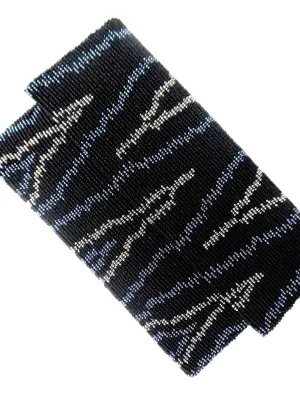 Beaded Envelope Clutch Bag Black ZigZag