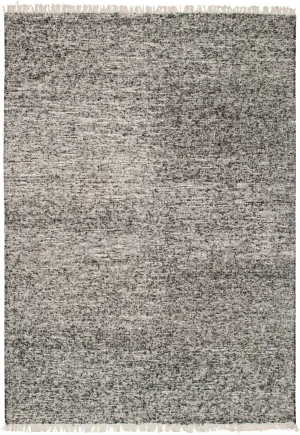 Black & Cream Textured Neutral Area Rug