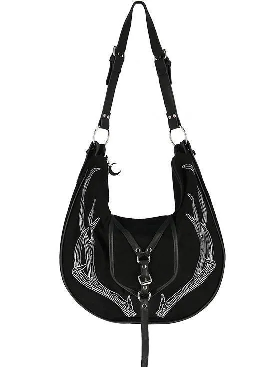 Black Antlers Hobo Purse