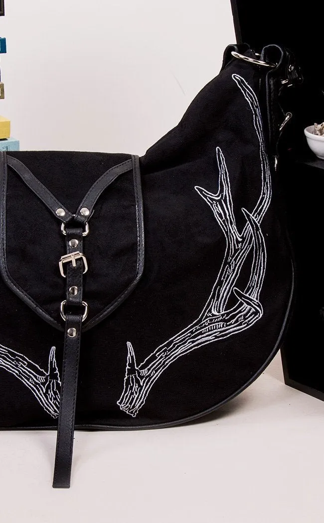 Black Antlers Hobo Purse