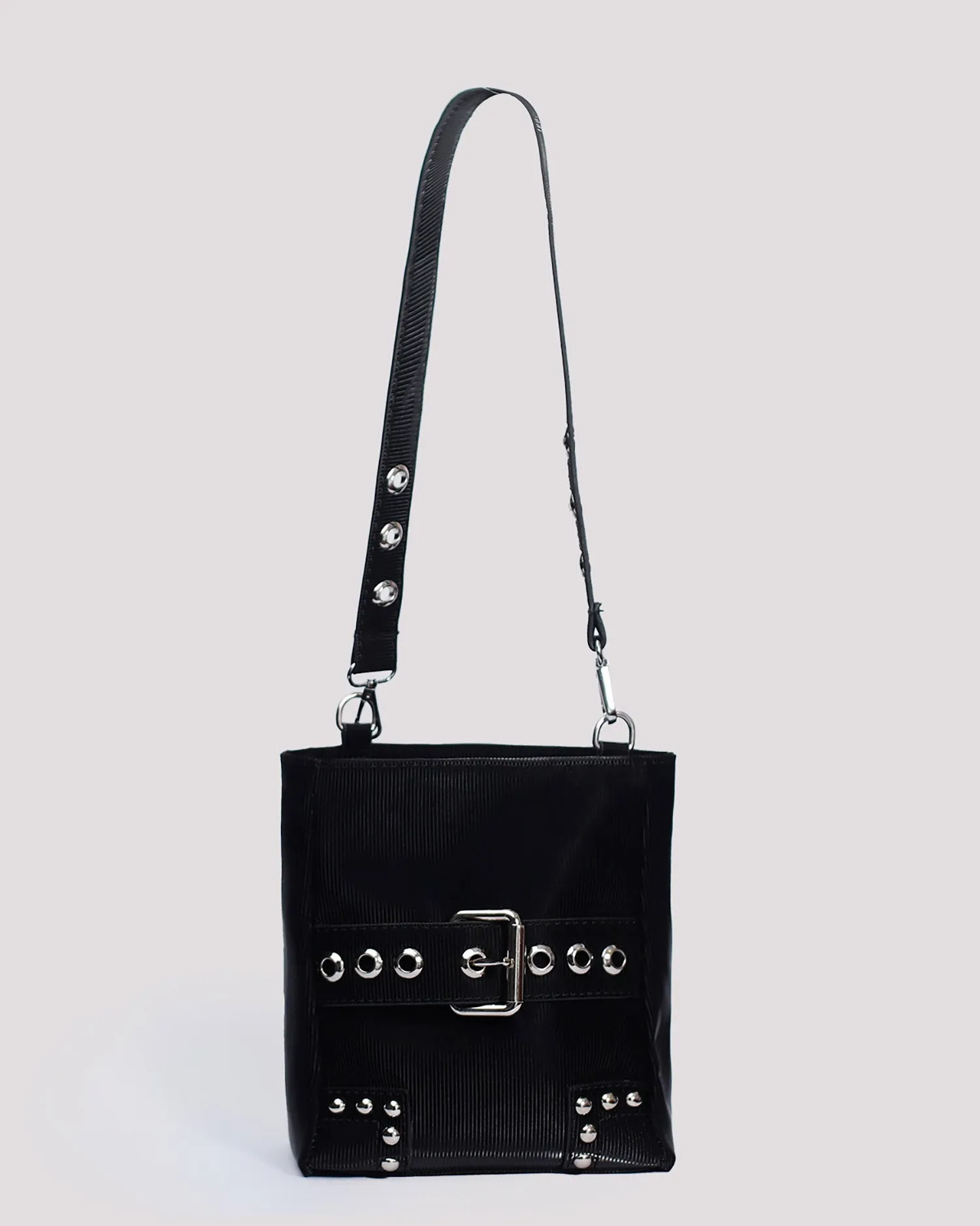 Black Faux Bucket Bag - Shop Naz