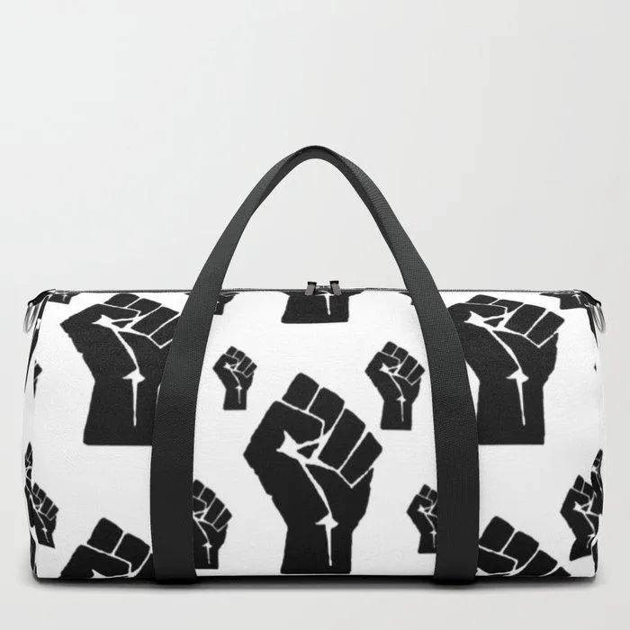 Black Power Fist Pattern Travel Duffle Bag