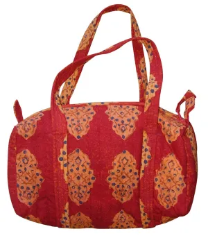 Block Printed Cotton Quilted Kensington Carry All Bag 14 x 8