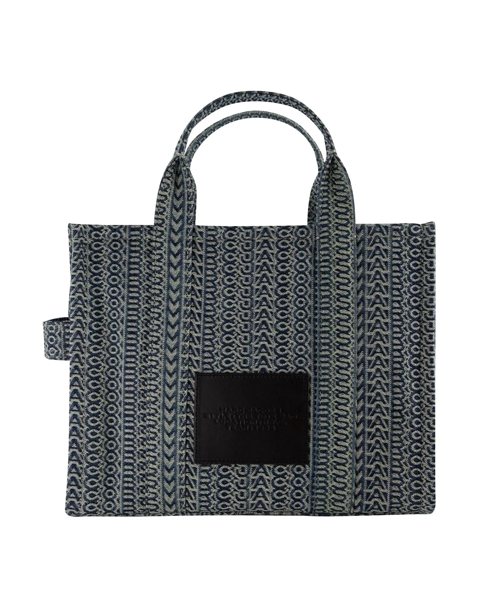 Blue Cotton Medium Tote with Iconic Details and Versatile Design