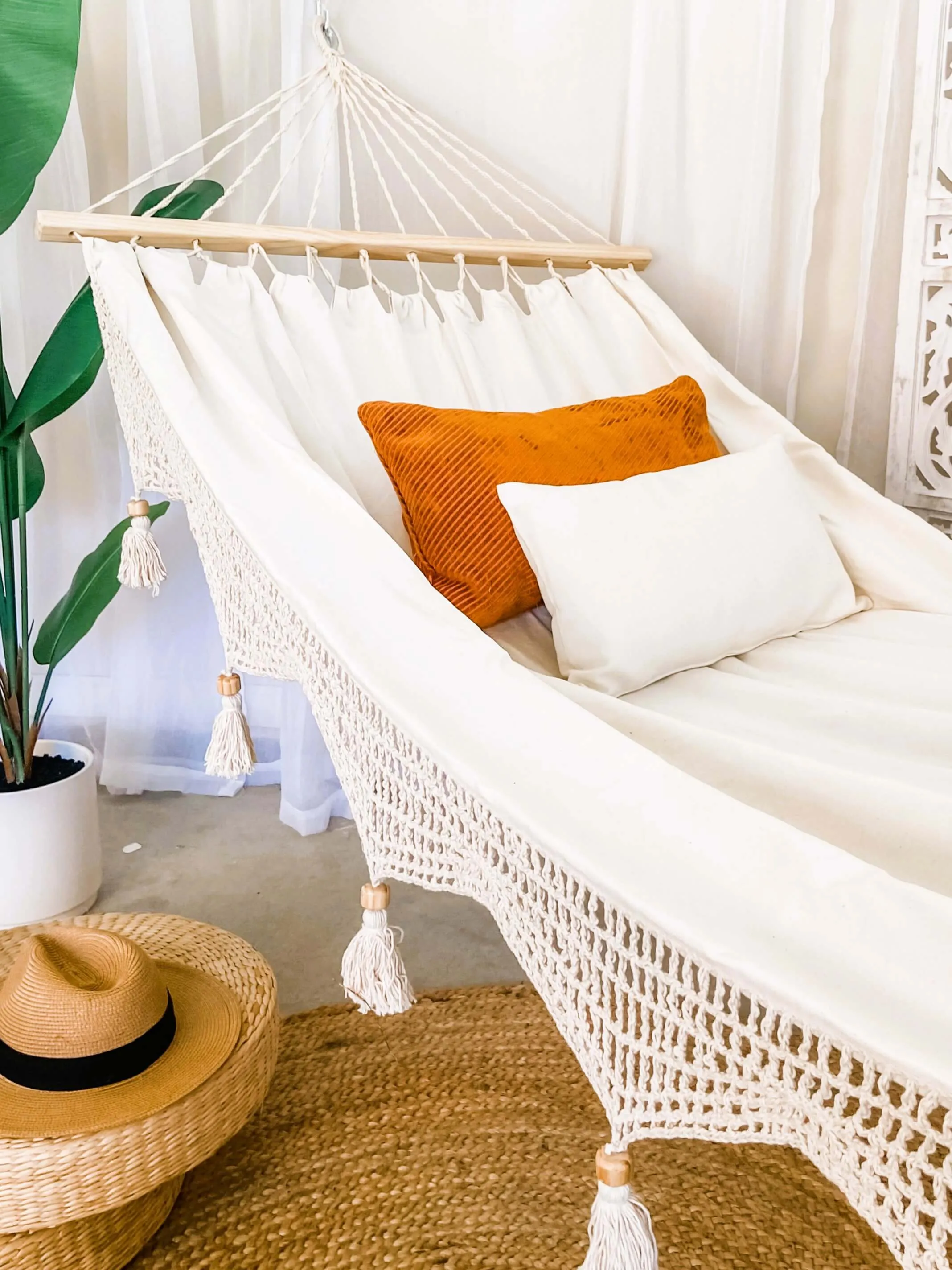 Bohemian Hammock With Wood Spreader Bars | DANIELLA LUX