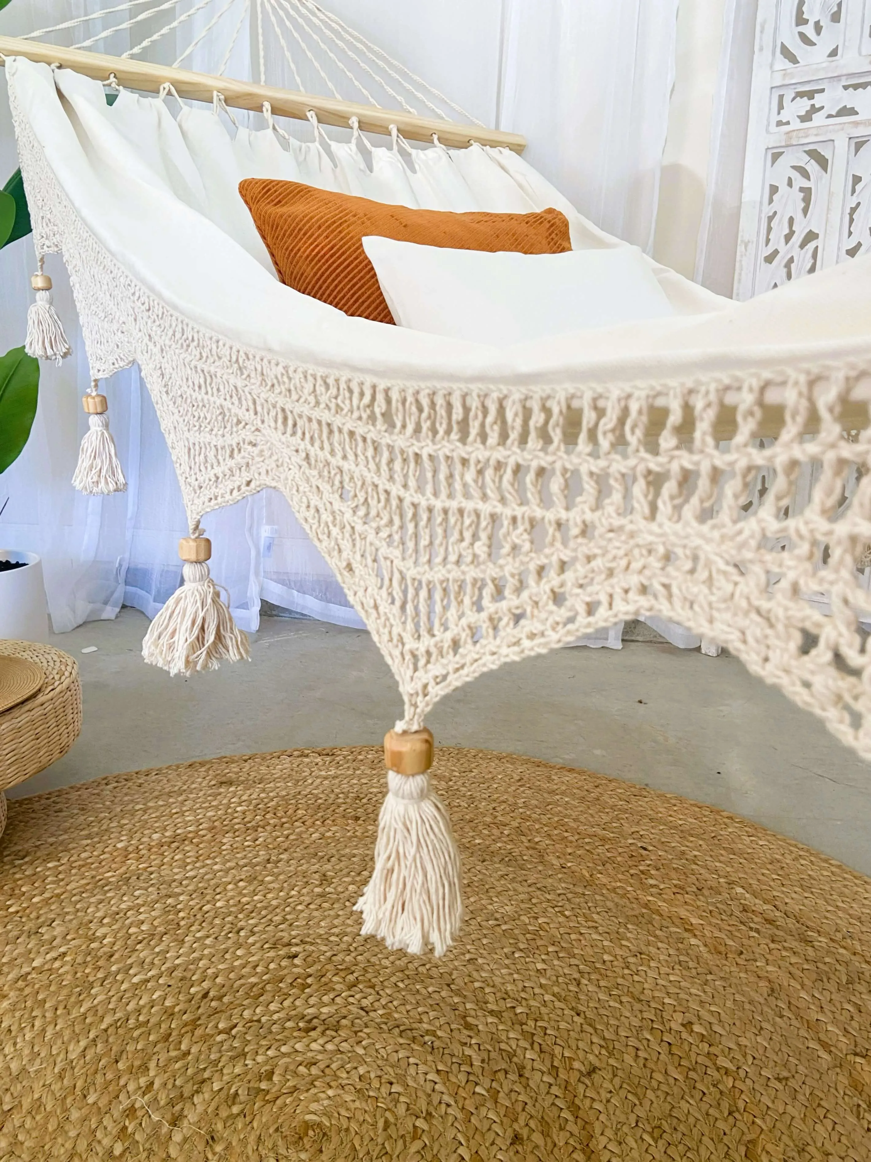 Bohemian Hammock With Wood Spreader Bars | DANIELLA LUX