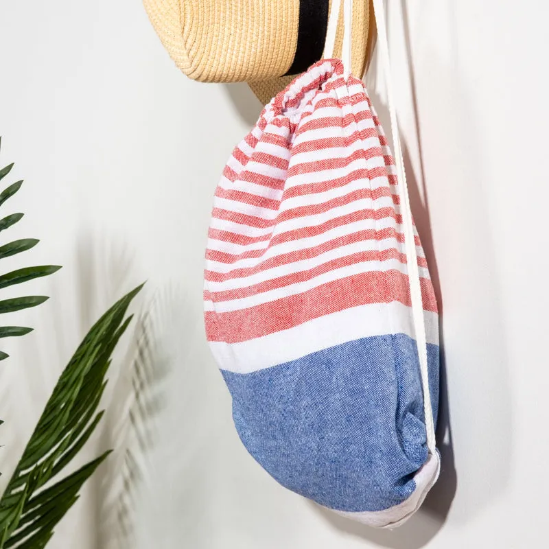 Bold Stripe Fouta Bag - Royal Blue