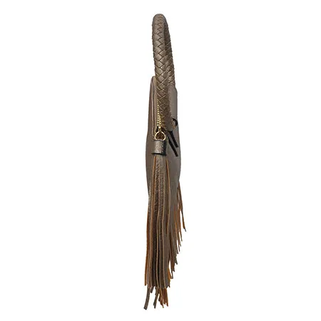 Bronze NGIL Faux Leather Fringe Wristlet