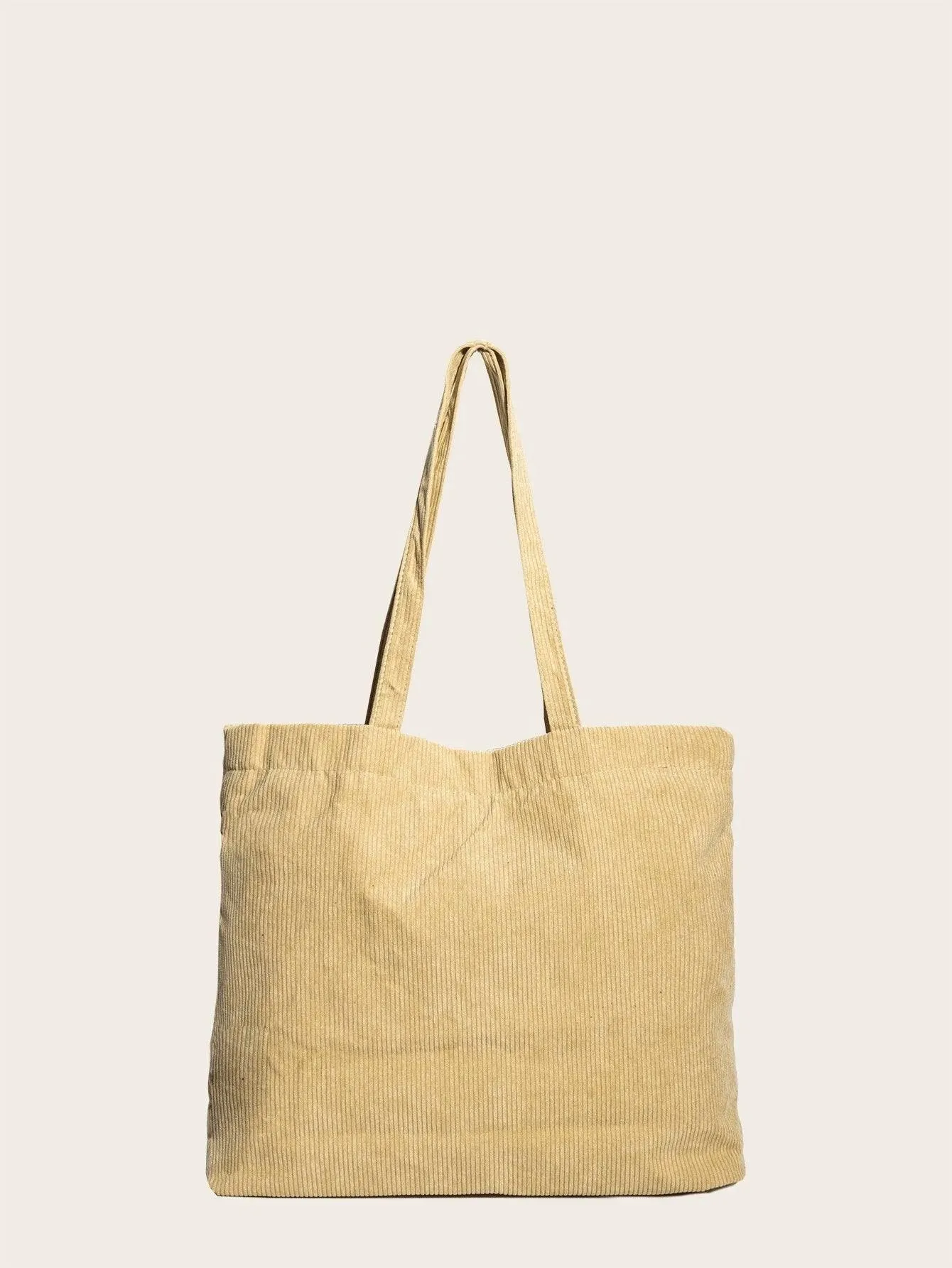 Casual Corduroy Print Tote Bag