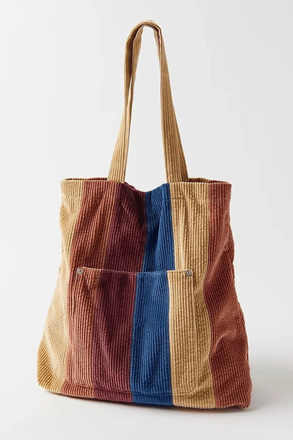 Casual Corduroy Print Tote Bag