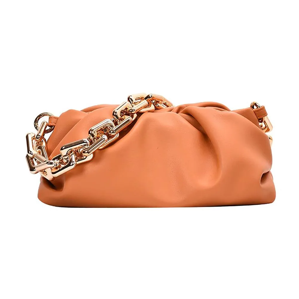 Chunky Gold-Tone Chain Strap Shoulder Bag