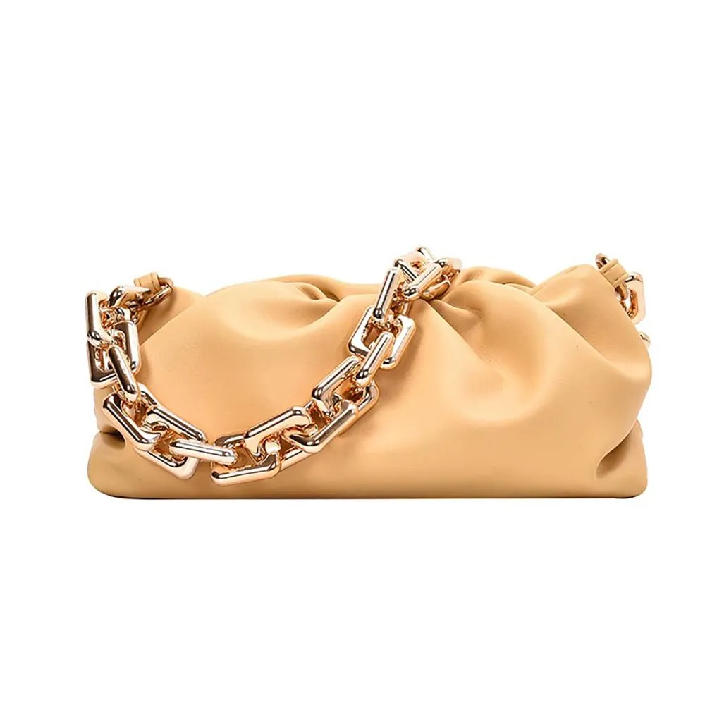 Chunky Gold-Tone Chain Strap Shoulder Bag