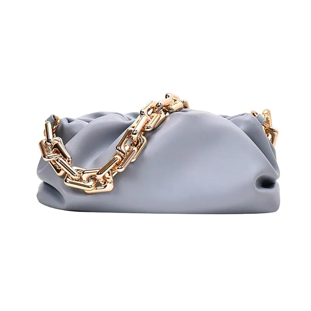 Chunky Gold-Tone Chain Strap Shoulder Bag