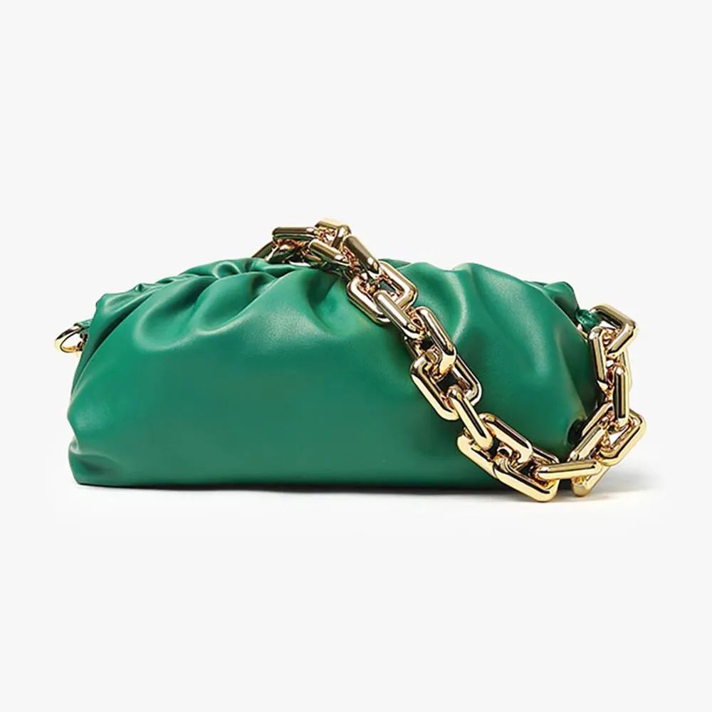 Chunky Gold-Tone Chain Strap Shoulder Bag