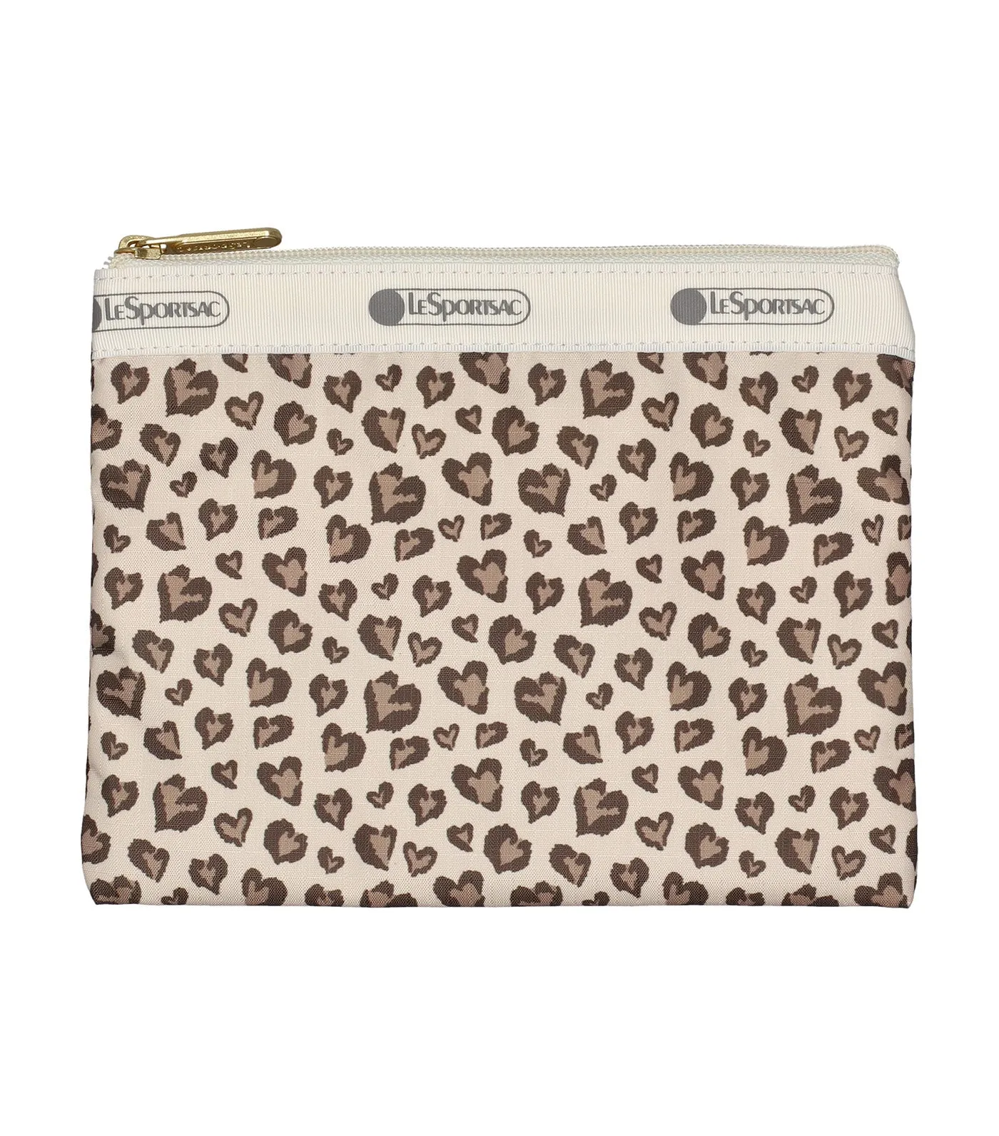 Classic Hobo Latte Heart Leopard