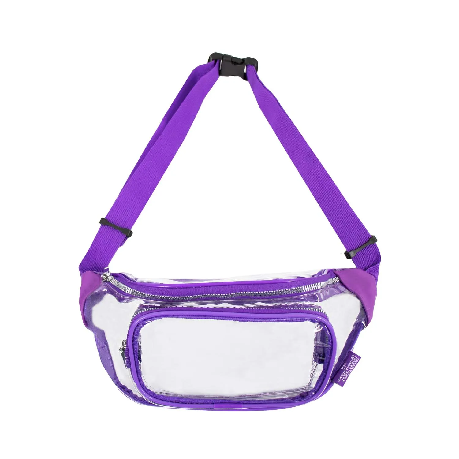 CLEARANCE CLEAR FANNY PACKS (CASE OF 24 - $2.50 / PIECE) - Transparent Wholesale Fanny Packs Assorted Colors SKU: F107-ASST-24