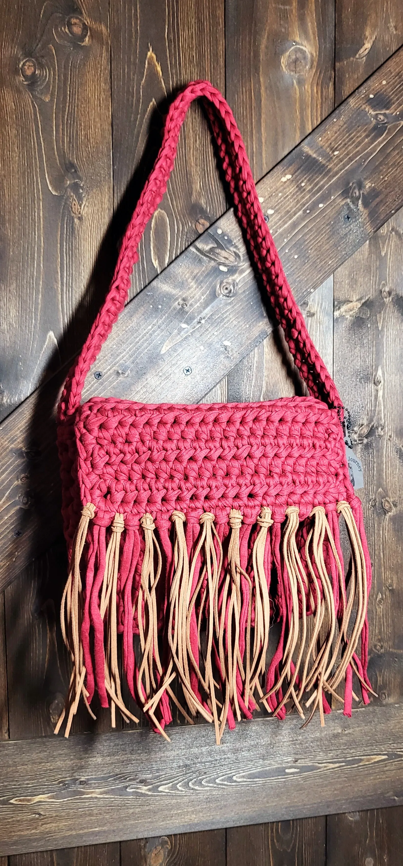 CROCHET FRINGE Bohemian SHOULDER BAG PURSE AVAILABLE IN THREE COLORS