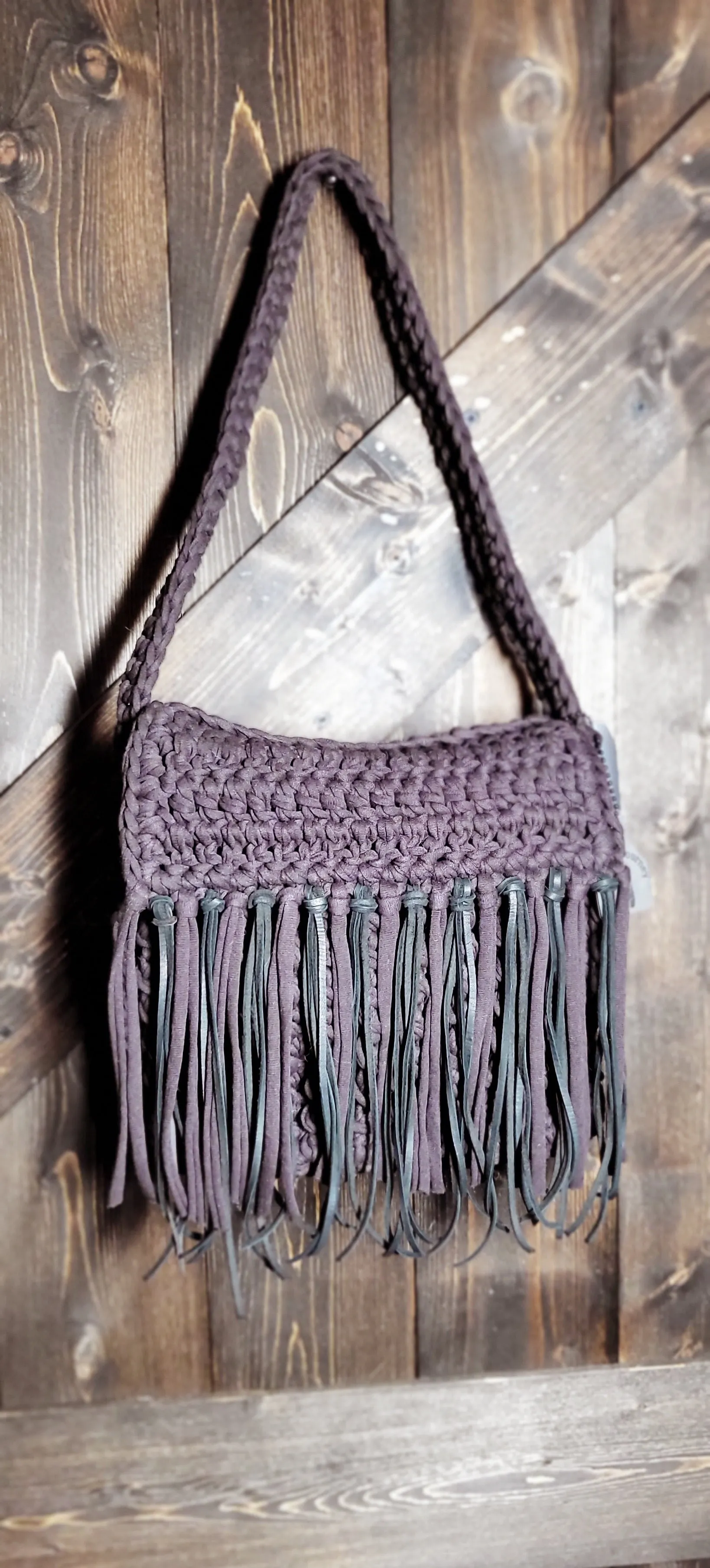 CROCHET FRINGE Bohemian SHOULDER BAG PURSE AVAILABLE IN THREE COLORS