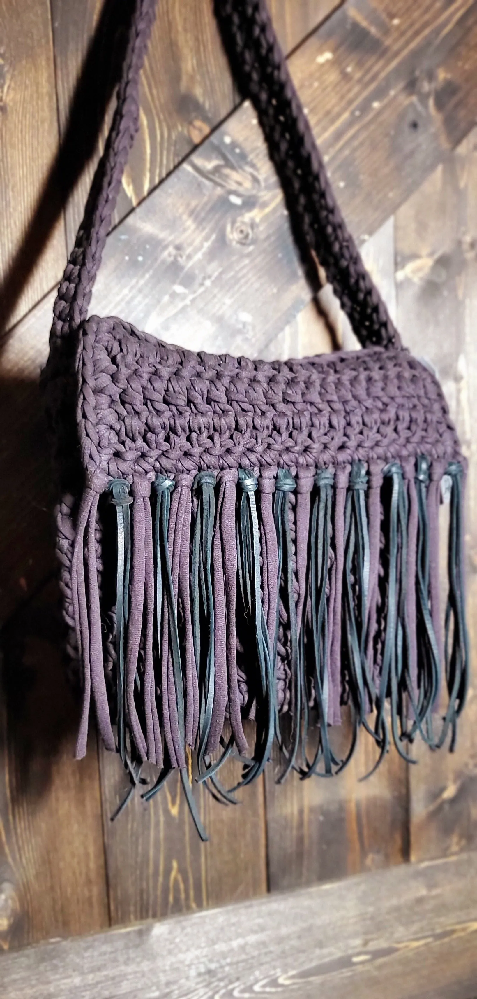 CROCHET FRINGE Bohemian SHOULDER BAG PURSE AVAILABLE IN THREE COLORS