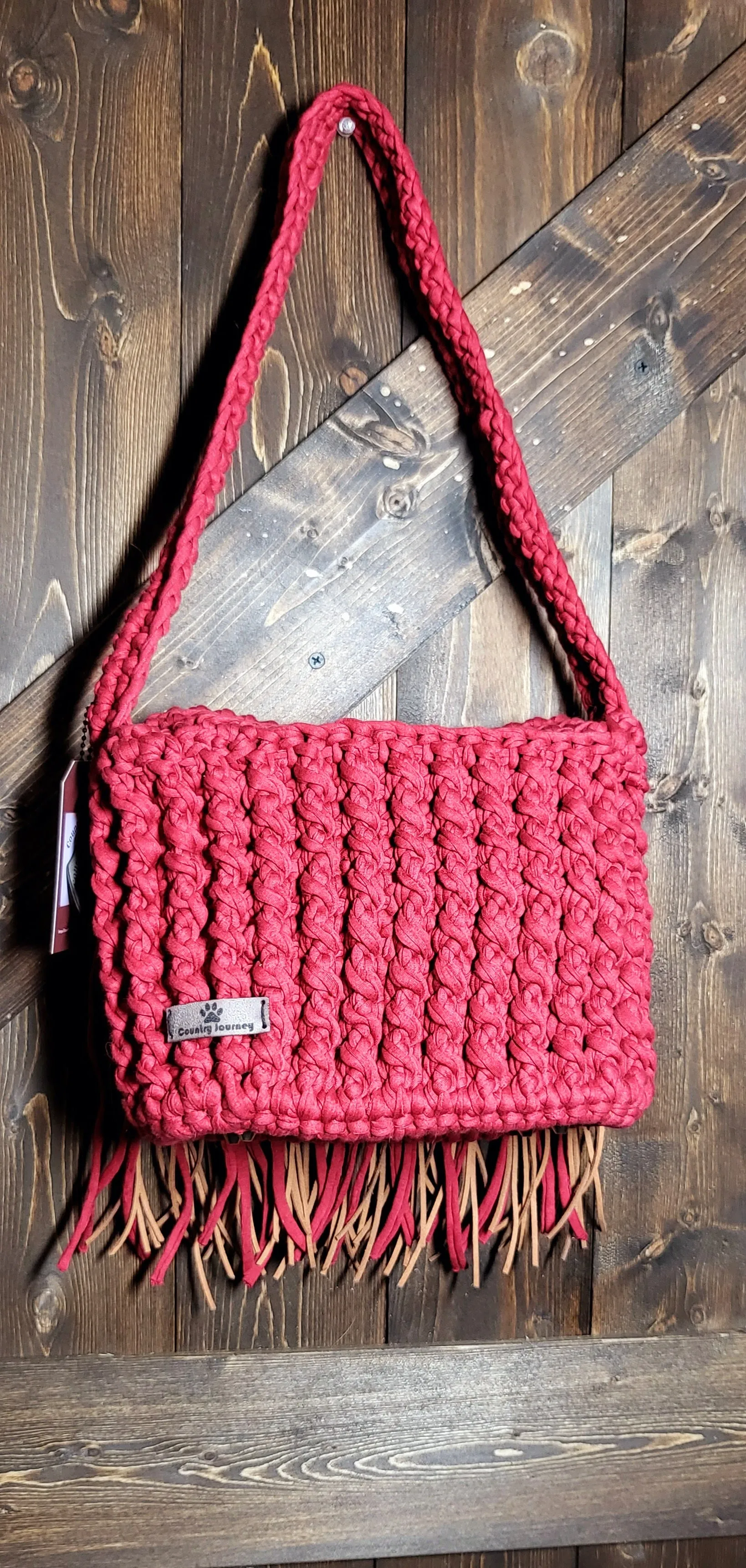 CROCHET FRINGE Bohemian SHOULDER BAG PURSE AVAILABLE IN THREE COLORS