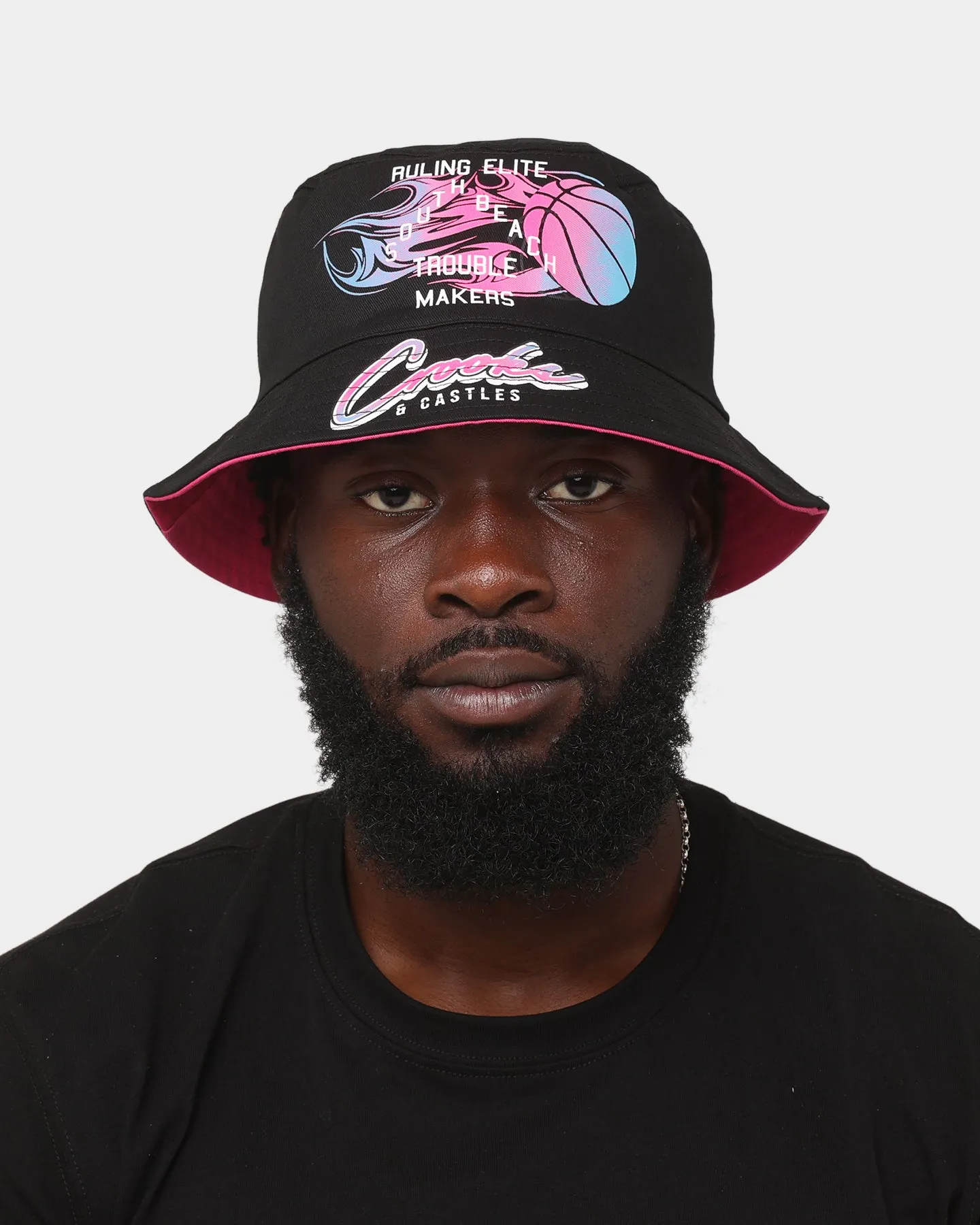 Crooks & Castles Reversible Bucket Hat Pink/Black