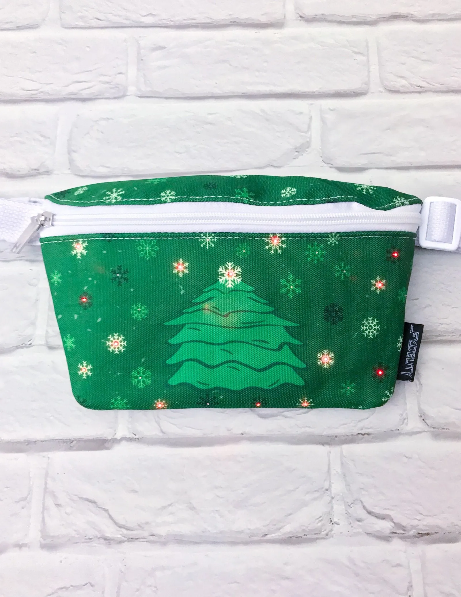 Fanny Pack |Battery Powered LED Light-Up Ultra-Slim Belt Bum Bag |SNOFLAKES TREE