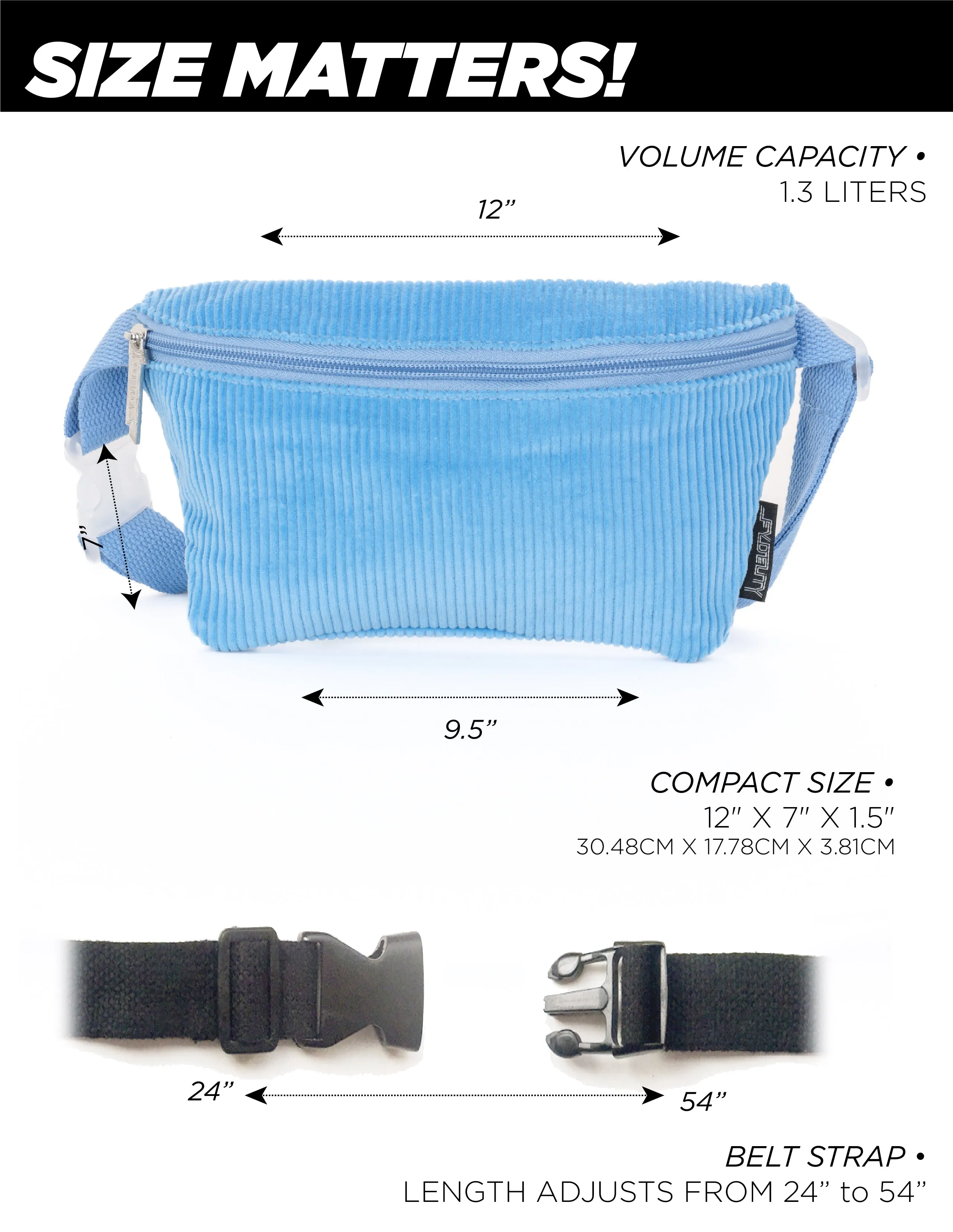 Fanny Pack | Slim | Corduroy Blue