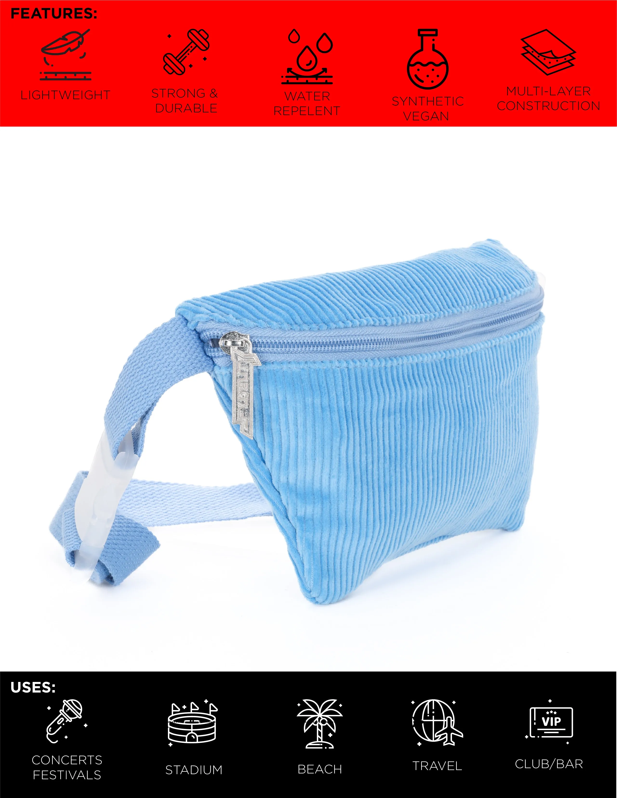 Fanny Pack | Slim | Corduroy Blue