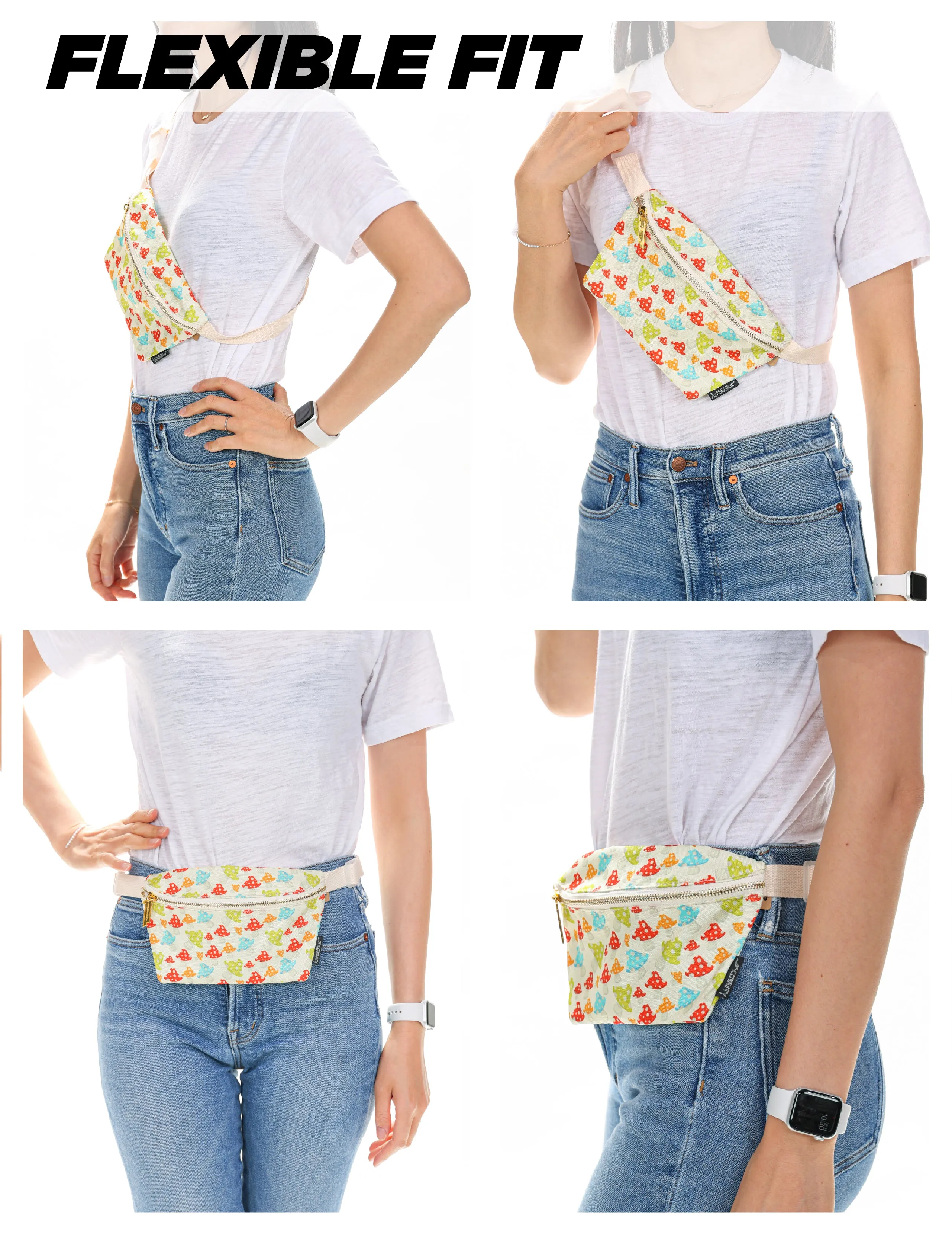 Fanny Pack | Slim | Recycled RPET | Multi-Mushroom