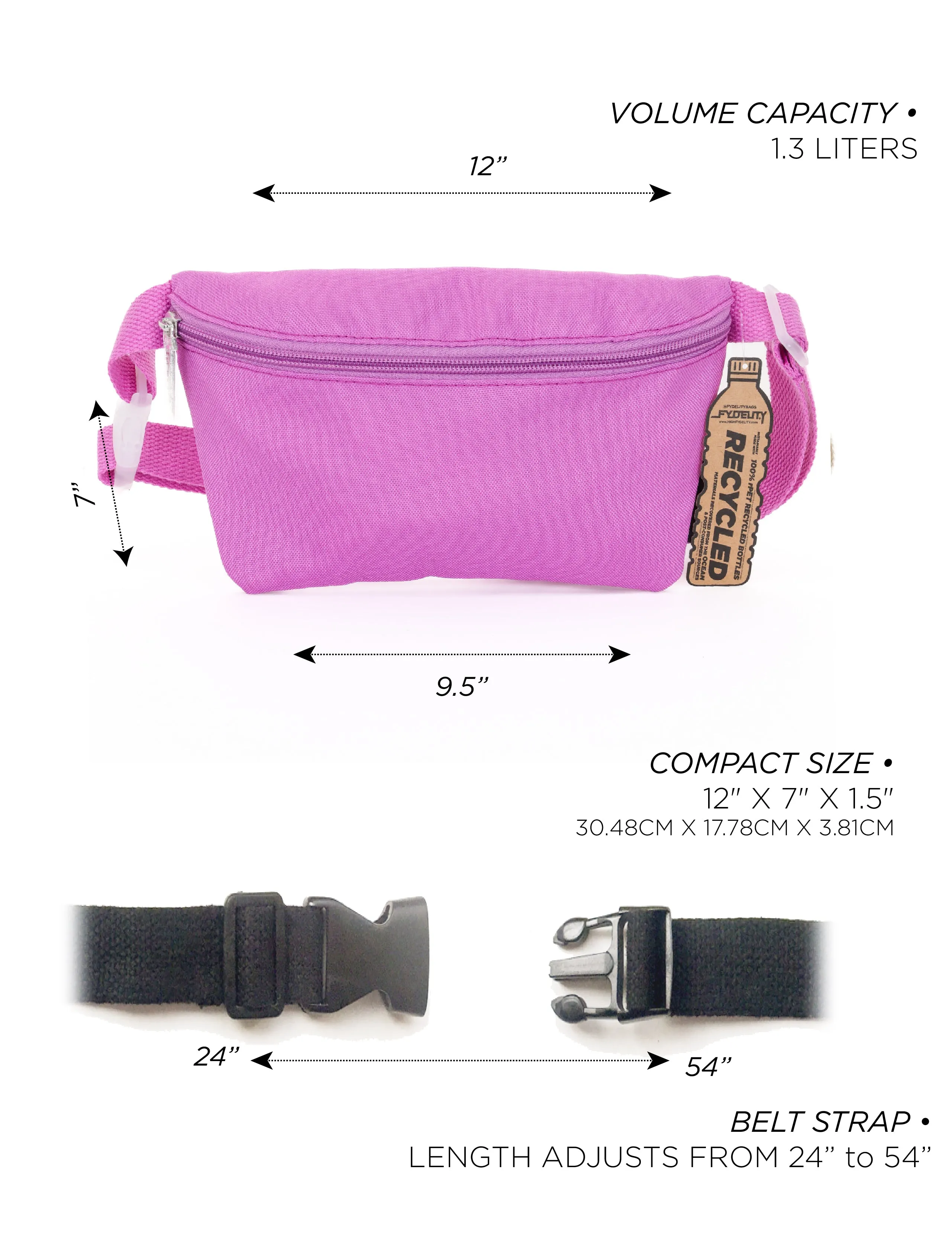 Fanny Pack | Slim | Recycled RPET | Neon Purple