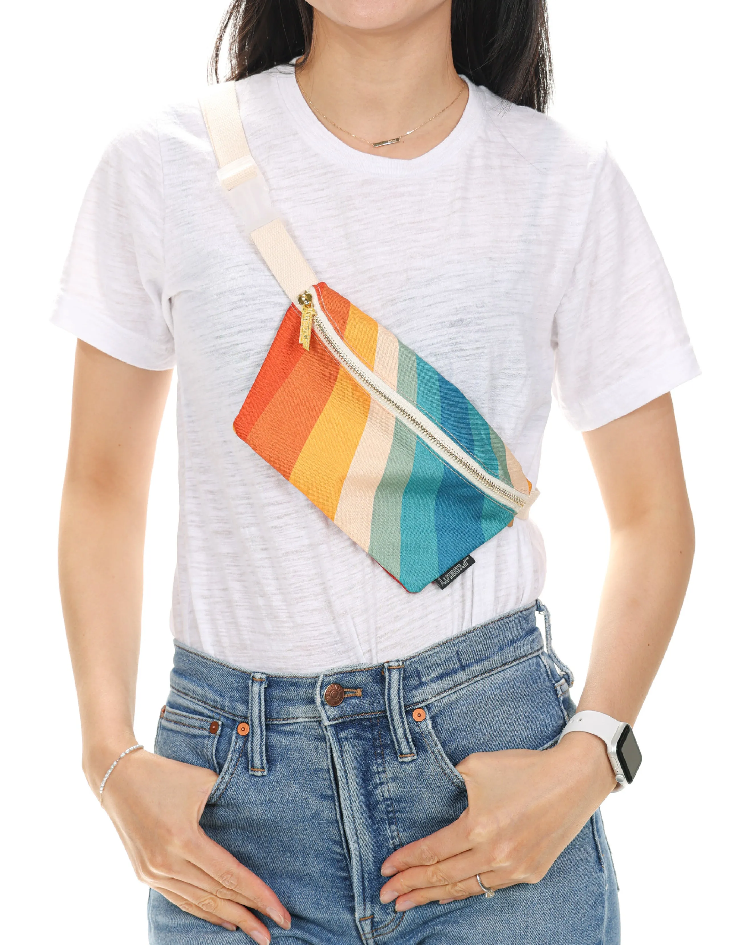 Fanny Pack | Slim | Recycled RPET | Retro Rainbow