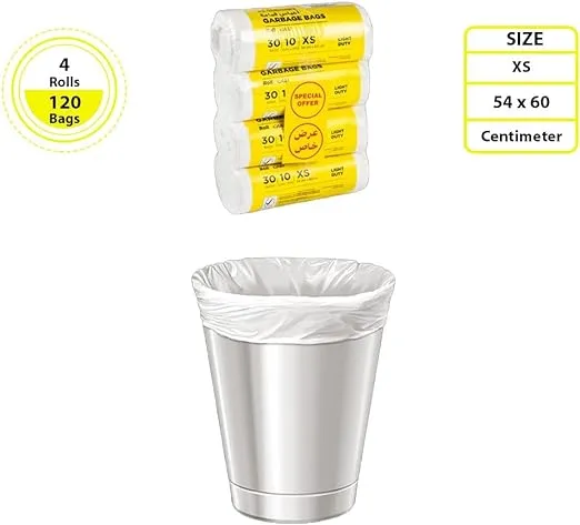 Garbage bag White Rolls XS | 54X60 | 4 Rolls