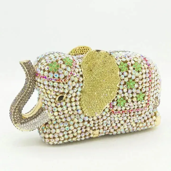 Green Elephant Clutch Party Cocktail Purse Evening Bags