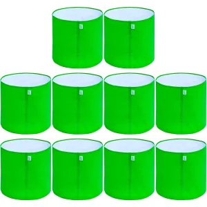 GREEN'S HDPE Uv Protected 260 GSM Round Green Colour Plant Bags Suitable for Terrace and Vegetable Gardening Size 6x6 Inch Pack of 10 Grow Bags