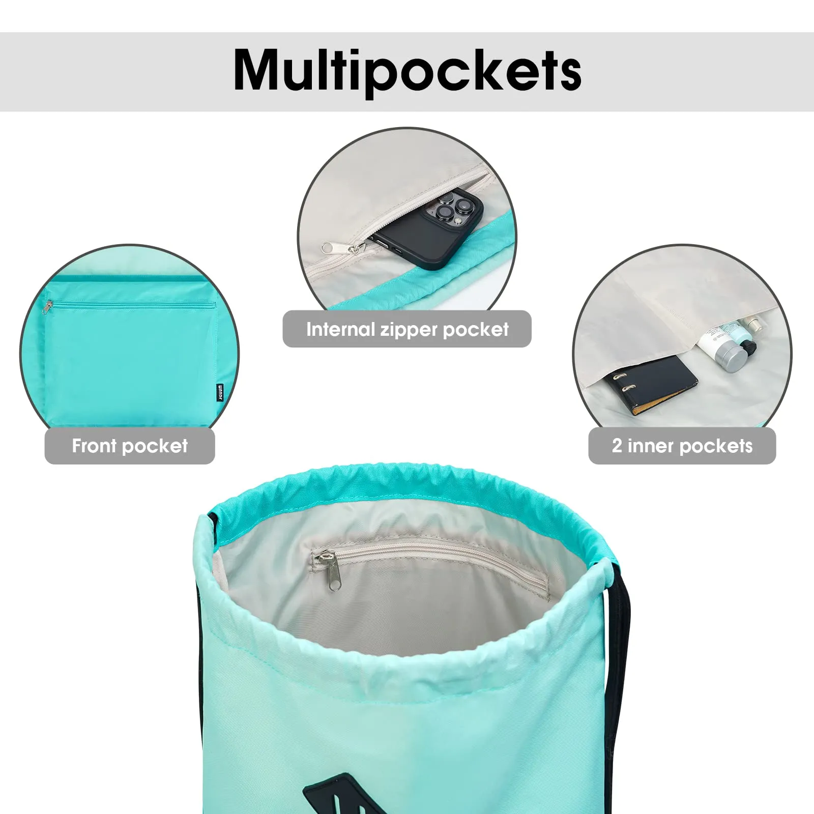 Gym Drawstring Backpack with Wet Compartment