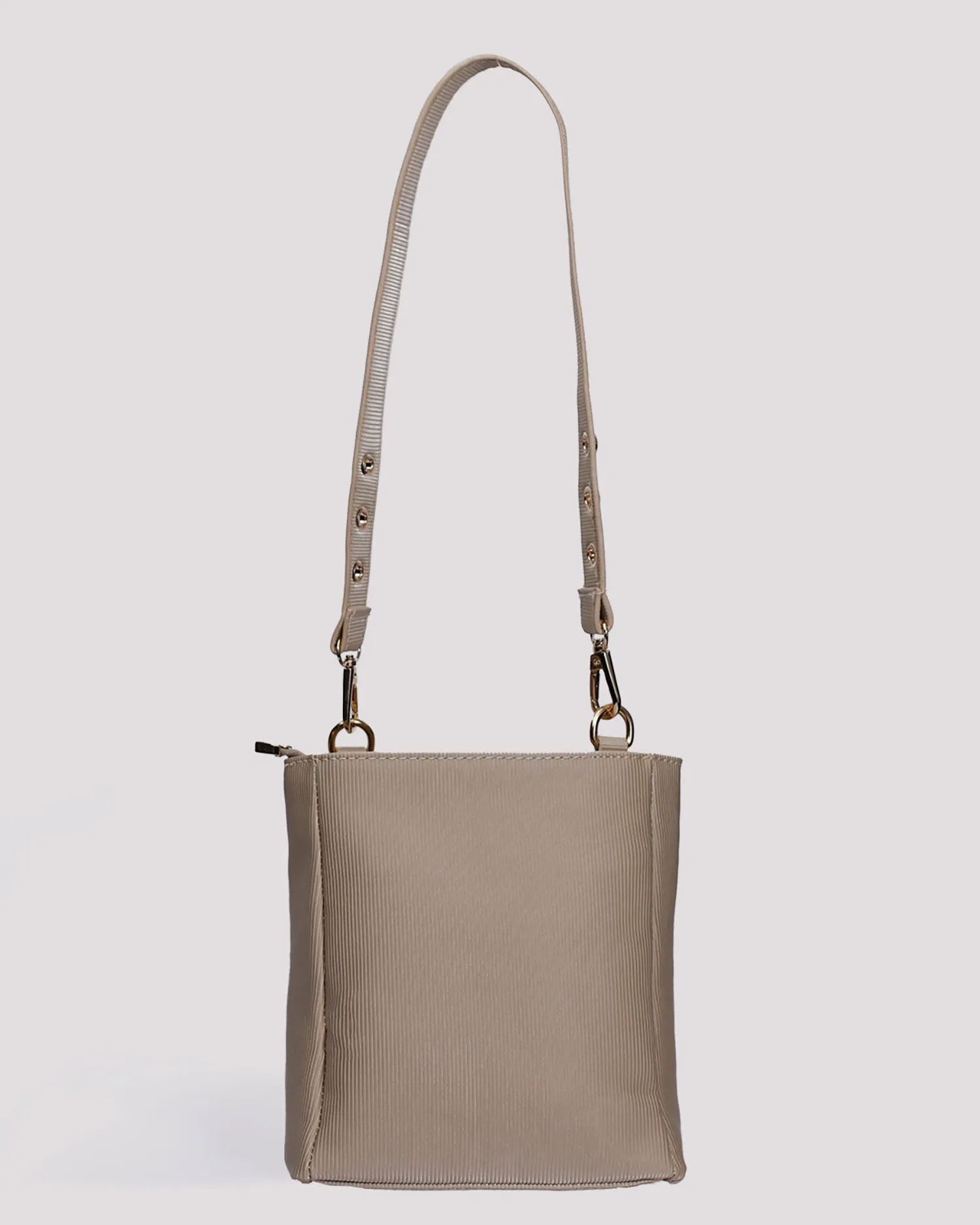 Light Beige Faux Bucket Bag - Shop Naz