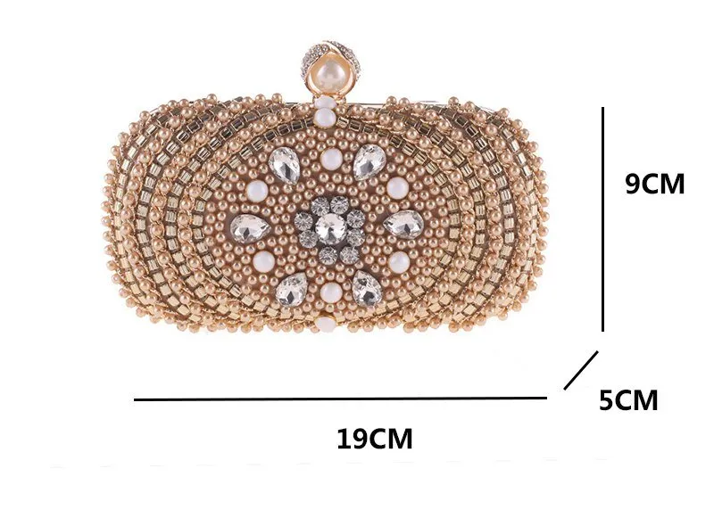 Luxy Moon Beaded Clutch Bag with Diamonds