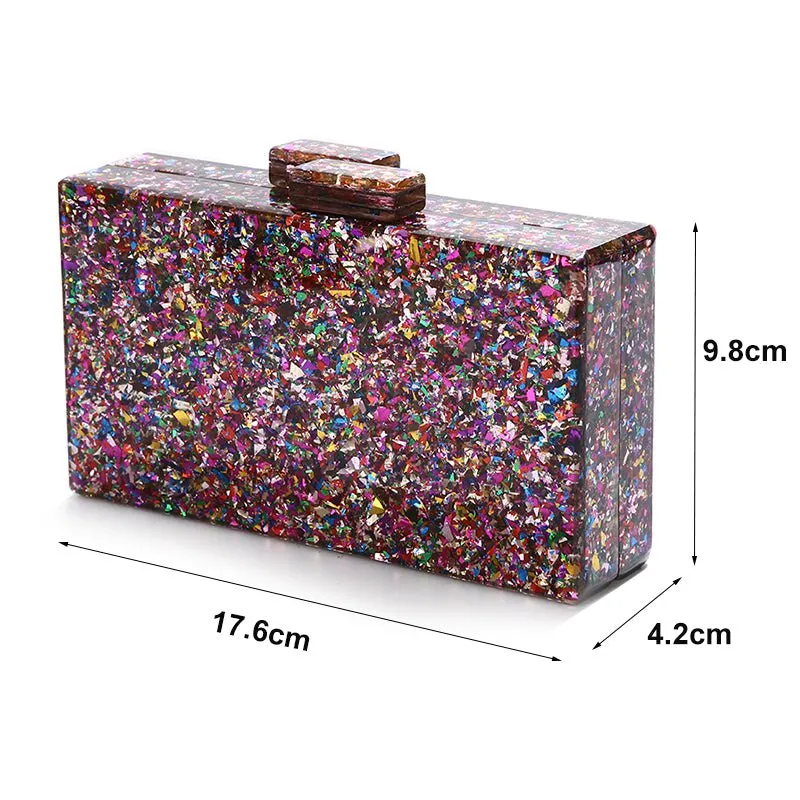 Luxy Moon Colorful Sequin Luxury Evening Clutch Bags Acrylic