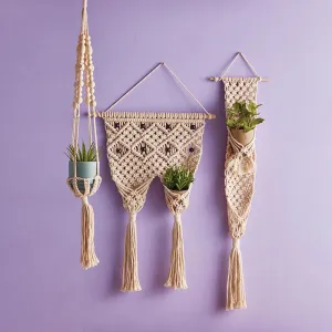 Macrame Two Pocket Plant Holder, In increment of 2