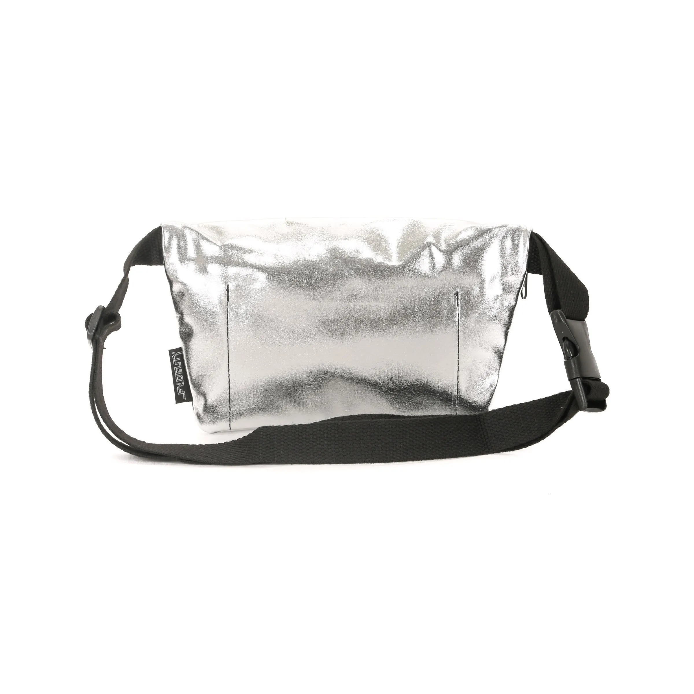 Metallic Silver Ultra-Slim Fanny Pack