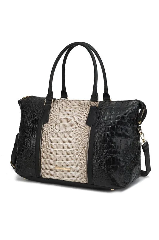 Mia K Faux Crocodile Weekender Duffle Bag *Online Only*