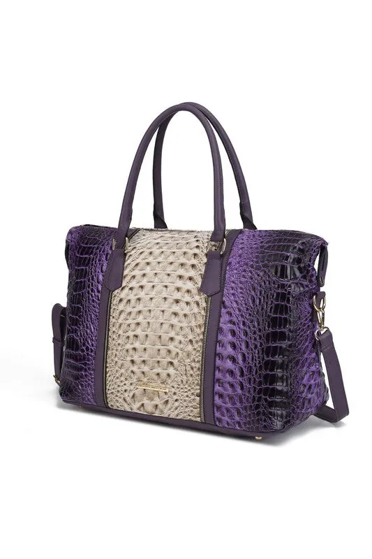 Mia K Faux Crocodile Weekender Duffle Bag *Online Only*