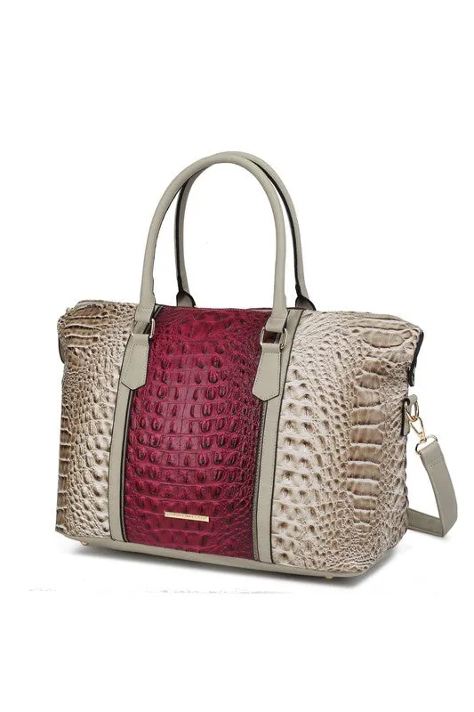 Mia K Faux Crocodile Weekender Duffle Bag *Online Only*