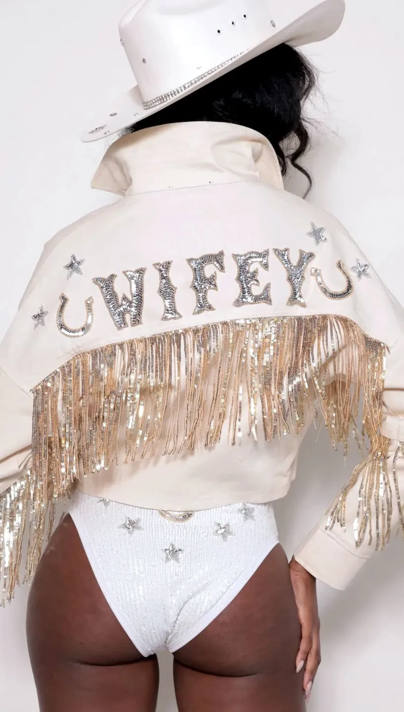 Modern Bride Sequin WIFEY Jacket