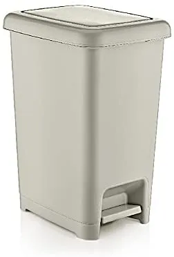 Superio Beige Slim Pedal Trash Can 42Qt 1pc